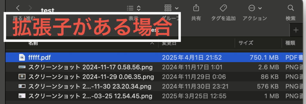 拡張子がある場合